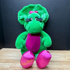 Baby Bop Plush Dinosaur Toy 20” Barney & Friends Green Purple Pink Embroidered F